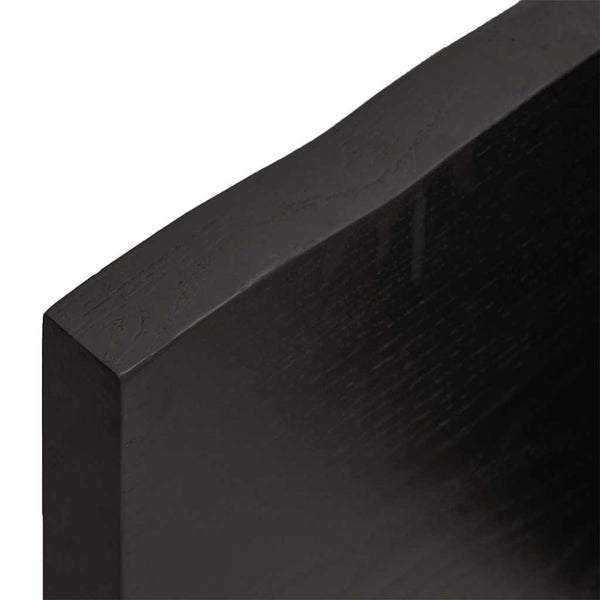 vidaXL Tabletop Dark Brown 200x60x(2-4)cm Solid Oak Wood