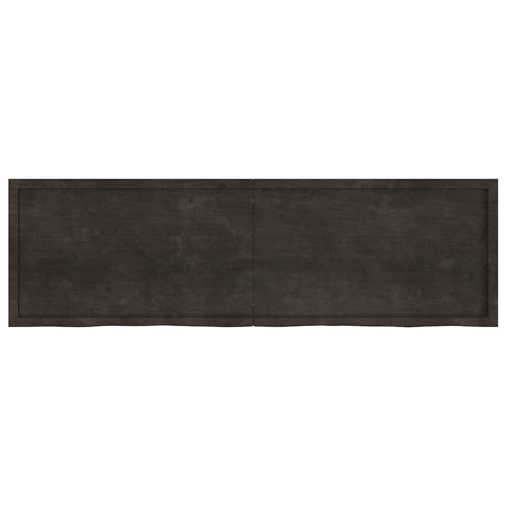 vidaXL Tabletop Dark Brown 200x60x(2-6)cm Solid Oak Wood