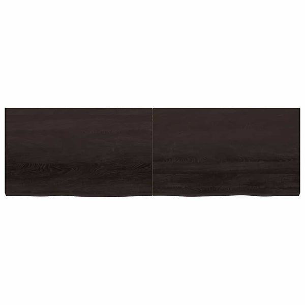 vidaXL Tabletop Dark Brown 200x60x(2-6)cm Solid Oak Wood