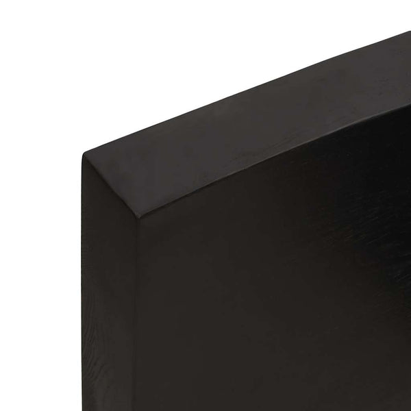 vidaXL Tabletop Dark Brown 200x60x(2-6)cm Solid Oak Wood