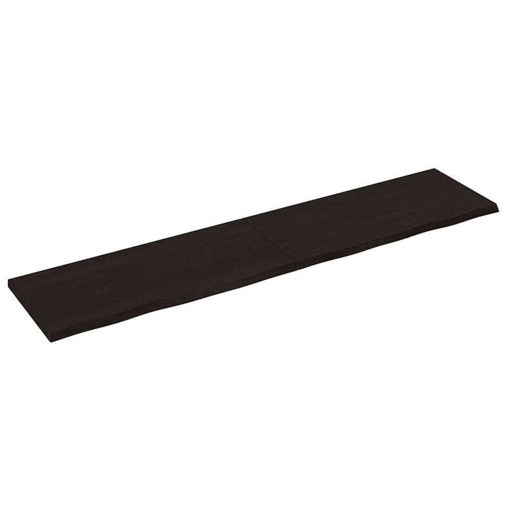 vidaXL Tabletop Dark Brown 220x50x(2-4) cm Solid Oak Wood