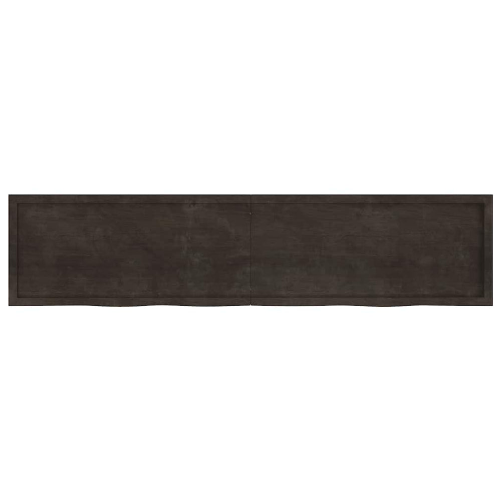 vidaXL Tabletop Dark Brown 220x50x(2-4) cm Solid Oak Wood