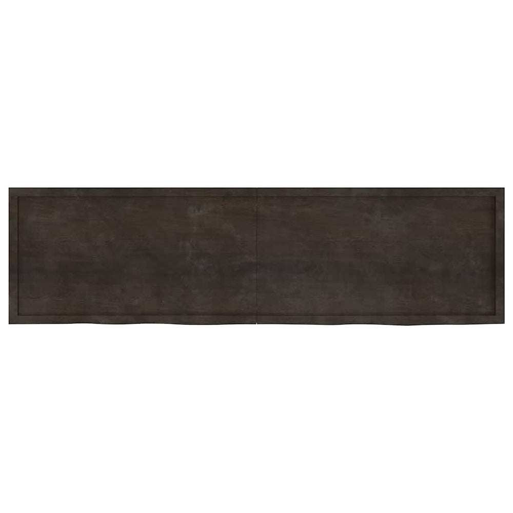 vidaXL Table Top Dark Brown 220x60x(2-4) cm Solid Oak Wood