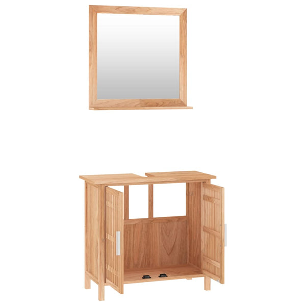 vidaXL 2-Piece Bathroom Furniture Set Solid Walnut Wood