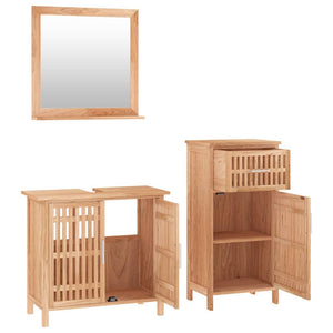 vidaXL 3-Piece Solid Walnut Bathroom Furniture Set