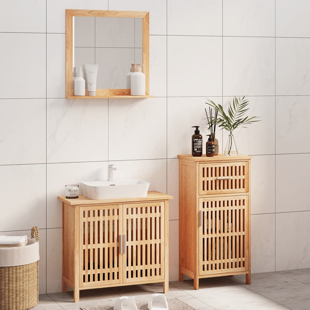vidaXL 3-Piece Solid Walnut Bathroom Furniture Set