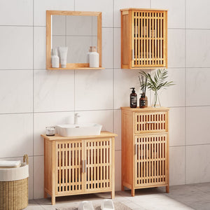 vidaXL 4-Piece Solid Walnut Bathroom Furniture Set