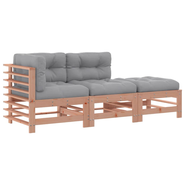 vidaXL 3-Piece Garden Lounge Set with Cushions Solid Douglas Fir