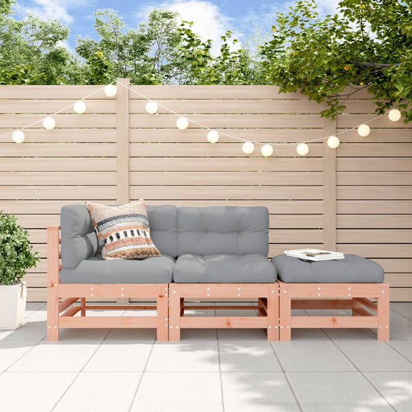 vidaXL 3-Piece Garden Lounge Set with Cushions Solid Douglas Fir
