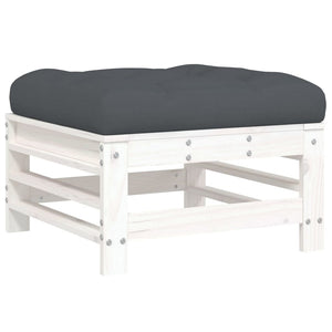 vidaXL 10-Piece Garden Lounge Set with Cushions White Solid Wood