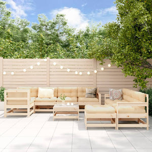vidaXL 10-Piece Garden Lounge Set Solid Pinewood