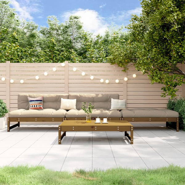vidaXL 4-Piece Garden Lounge Set Honey Brown Solid Pine Wood