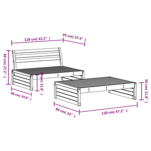 vidaXL 2-Piece Garden Lounge Set Impregnated Pinewood