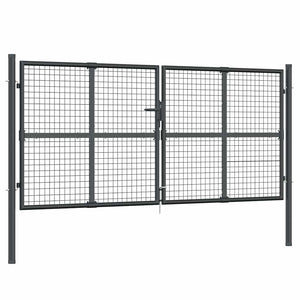 vidaXL Mesh Garden Gate Anthracite 300x125 cm Galvanized Steel