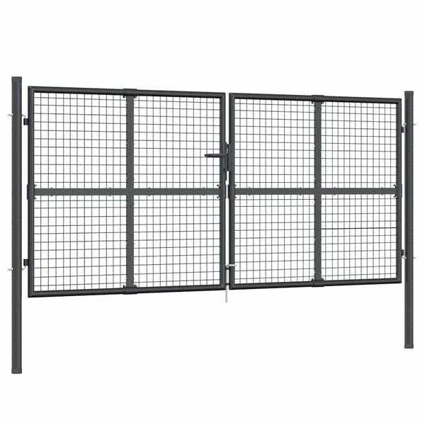 vidaXL Mesh Garden Gate Anthracite 300x125 cm Galvanized Steel