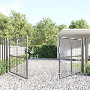 vidaXL Mesh Garden Gate Anthracite 300x125 cm Galvanized Steel