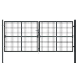 vidaXL Mesh Garden Gate Anthracite 300x125 cm Galvanized Steel