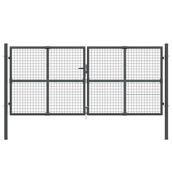vidaXL Mesh Garden Gate Anthracite 300x125 cm Galvanized Steel