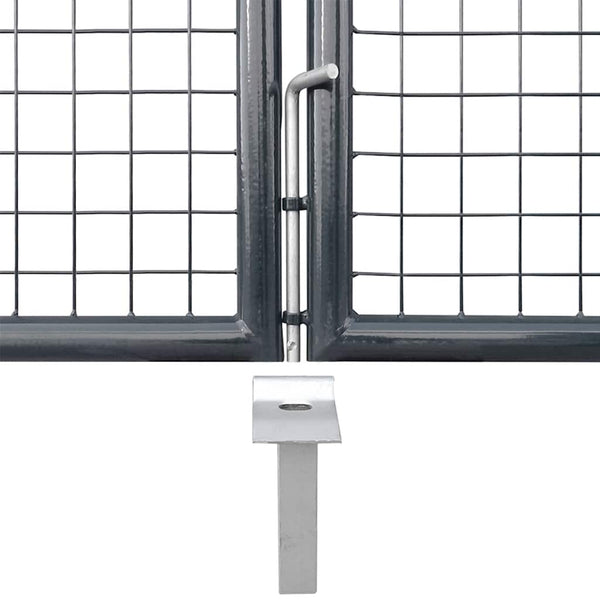 vidaXL Mesh Garden Gate Anthracite 300x125 cm Galvanized Steel