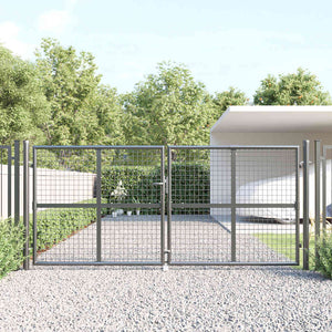 vidaXL Mesh Garden Gate Anthracite 300x125 cm Galvanized Steel