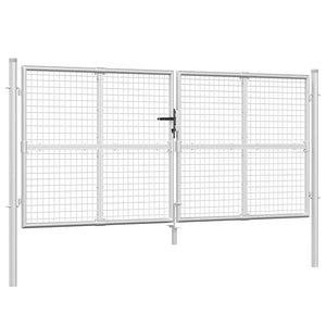 vidaXL Mesh Garden Gate Silver 300x125 cm Galvanized Steel