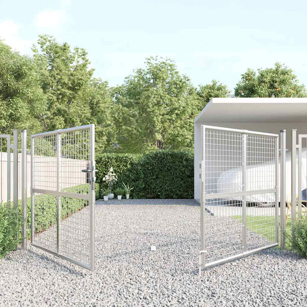 vidaXL Mesh Garden Gate Silver 300x125 cm Galvanized Steel