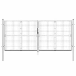 vidaXL Mesh Garden Gate Silver 300x125 cm Galvanized Steel
