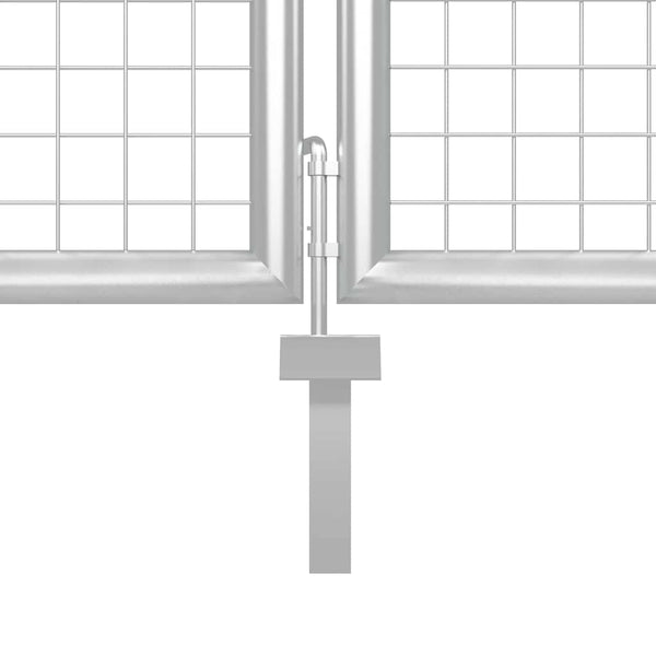 vidaXL Mesh Garden Gate Silver 300x125 cm Galvanized Steel