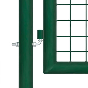 vidaXL Mesh Garden Gate Green 350x125 cm Galvanized Steel
