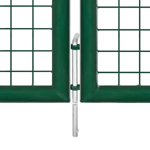 vidaXL Mesh Garden Gate Green 350x125 cm Galvanized Steel