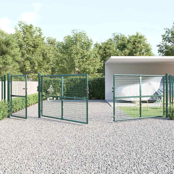 vidaXL Mesh Garden Gate Green 500x125 cm Galvanized Steel