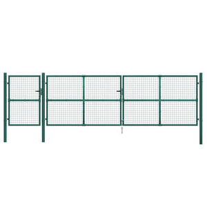 vidaXL Mesh Garden Gate Green 500x125 cm Galvanized Steel