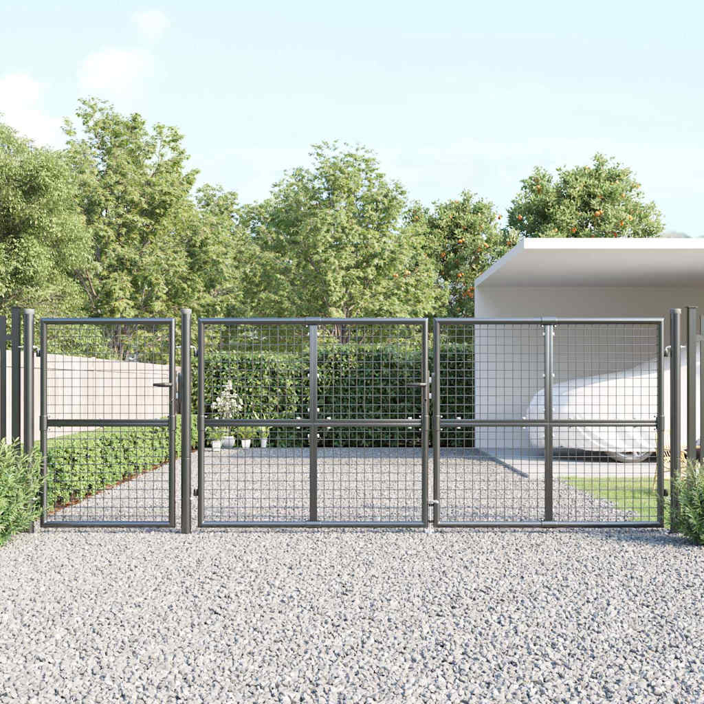 vidaXL Mesh Garden Gate Anthracite 400x125 cm Galvanized Steel