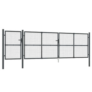 vidaXL Mesh Garden Gate Anthracite 500x125 cm Galvanized Steel