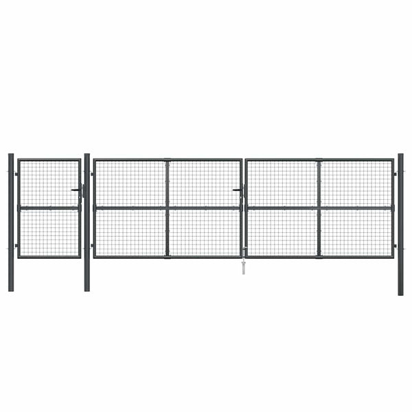 vidaXL Mesh Garden Gate Anthracite 500x125 cm Galvanized Steel