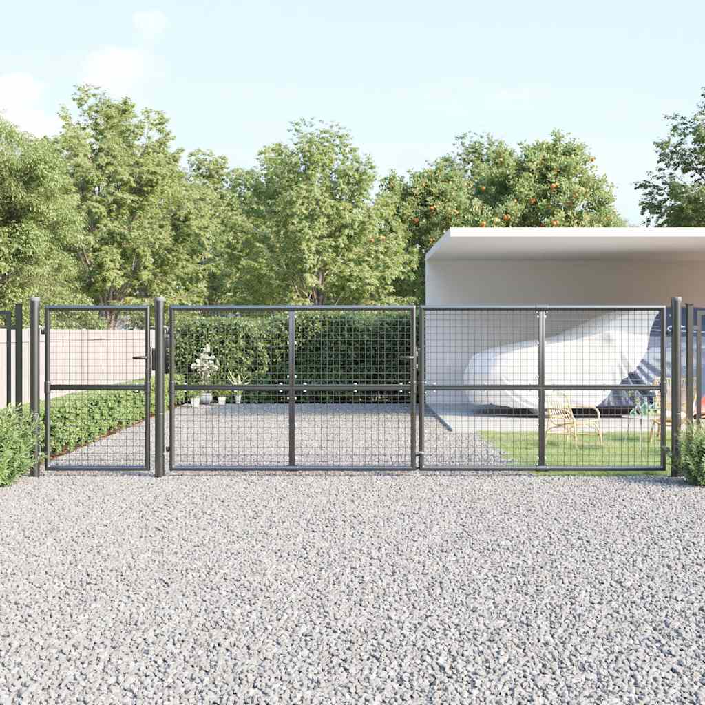 vidaXL Mesh Garden Gate Anthracite 500x125 cm Galvanized Steel