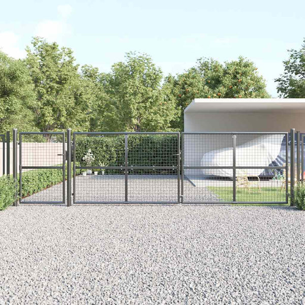 vidaXL Mesh Garden Gate Anthracite 500x125 cm Galvanized Steel
