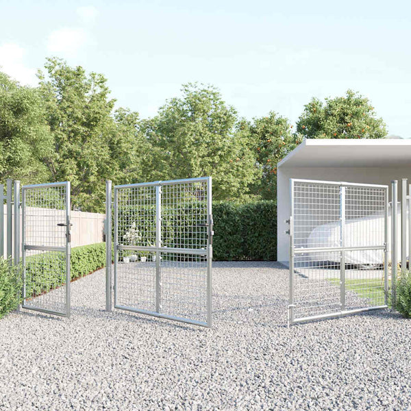 vidaXL Mesh Garden Gate Silver 400x125 cm Galvanized Steel