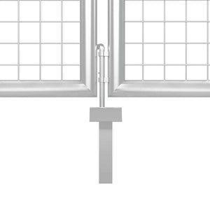 vidaXL Mesh Garden Gate Silver 400x125 cm Galvanized Steel