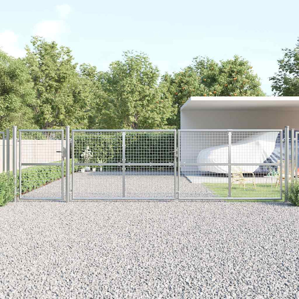vidaXL Mesh Garden Gate Silver 500x125 cm Galvanised Steel