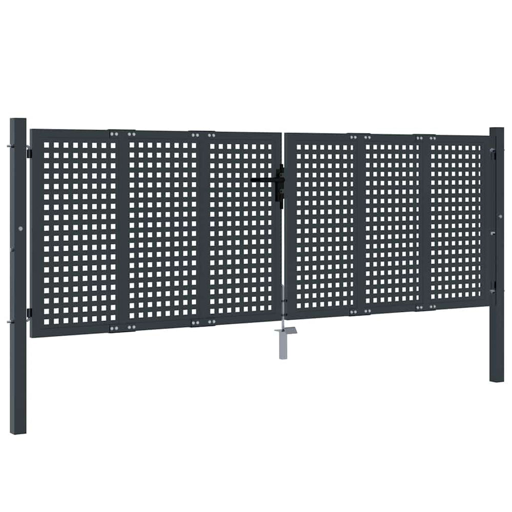 vidaXL Garden Gate Anthracite 300x75 cm Steel