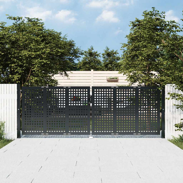 vidaXL Garden Gate Anthracite 300x100 cm Steel