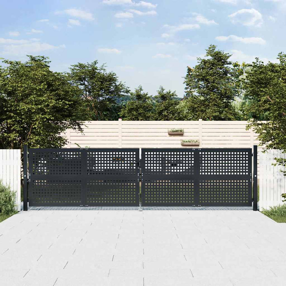 vidaXL Garden Gate Anthracite 400x125 cm Steel