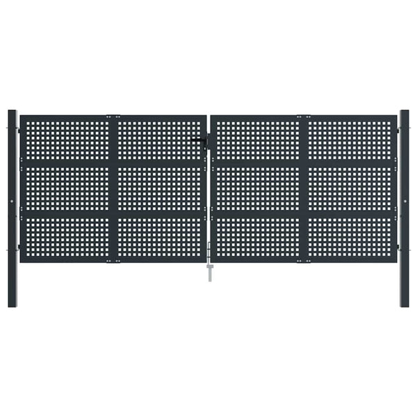 vidaXL Garden Gate Anthracite 400x125 cm Steel