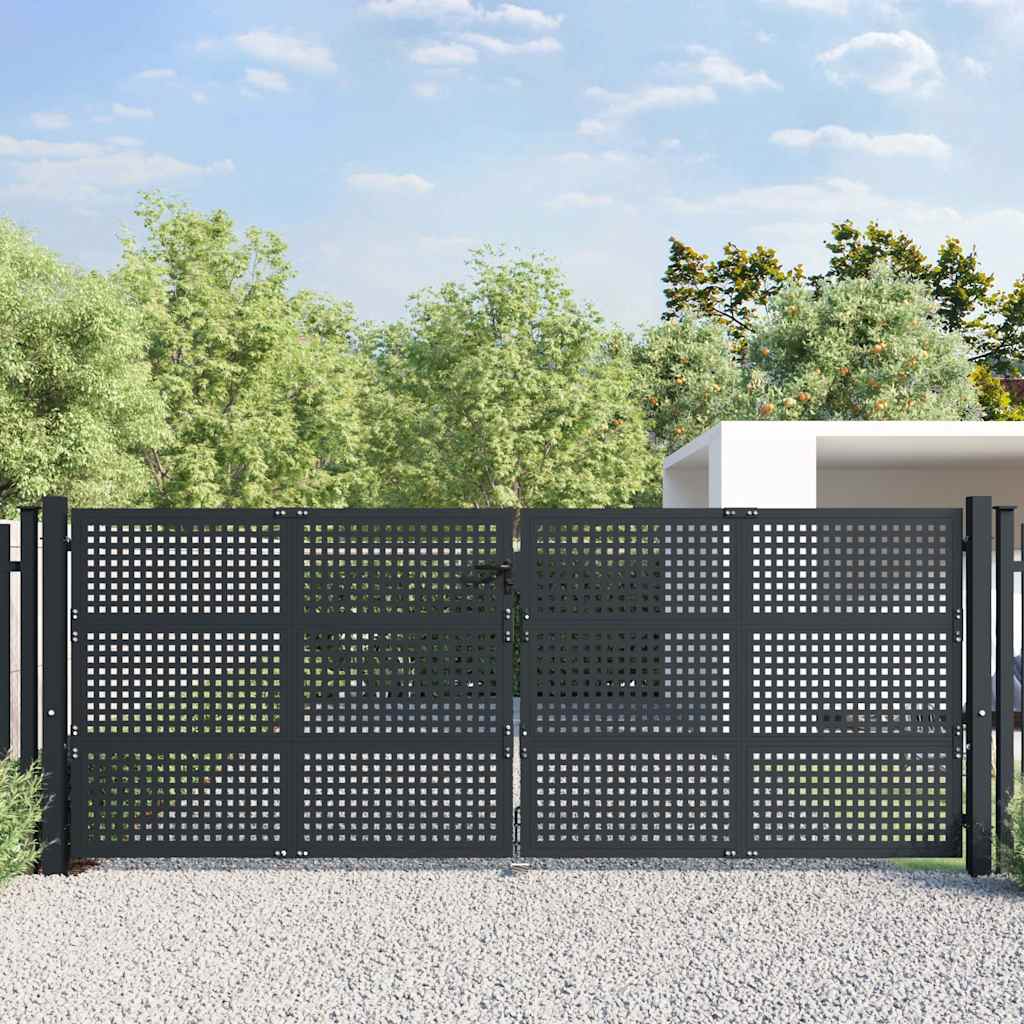 vidaXL Garden Gate Anthracite 400x125 cm Steel