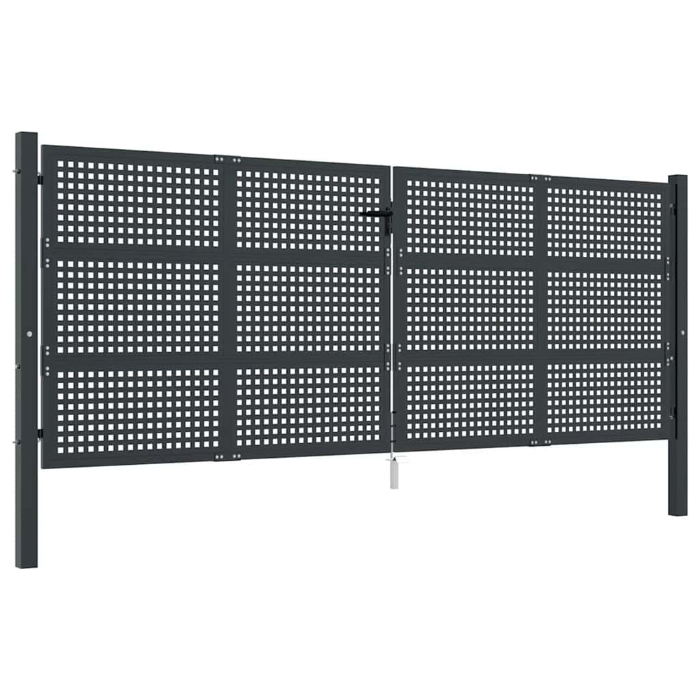 vidaXL Garden Gate Anthracite 400x150 cm Steel