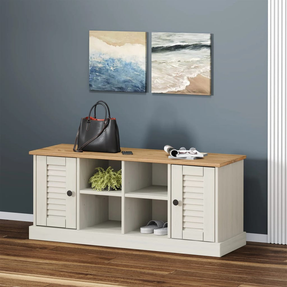 vidaXL Shoe Storage Bench VIGO White 106x35x45 cm Solid Pine Wood