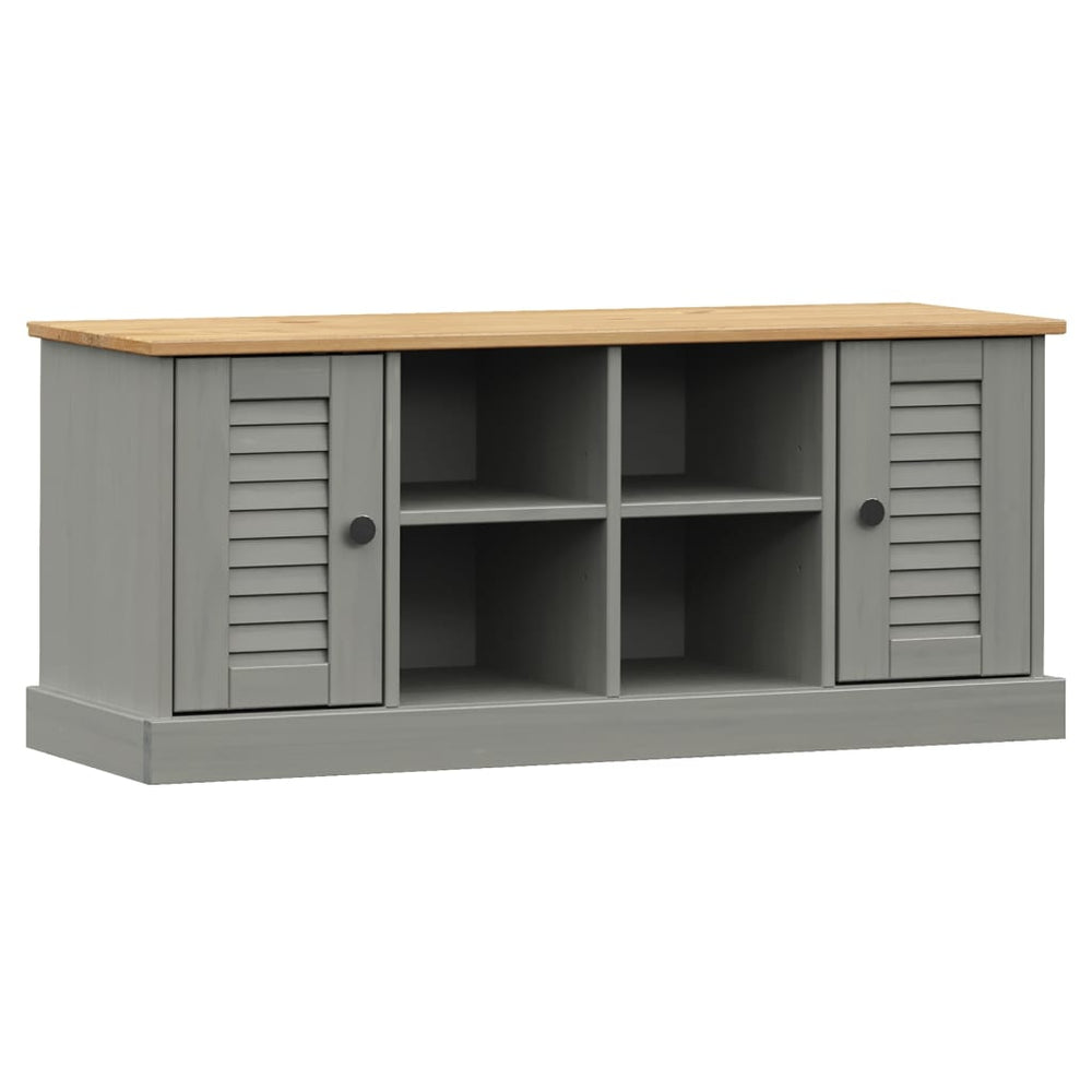 vidaXL Shoe Bench VIGO Grey 106x35x45 cm Solid Pine Wood