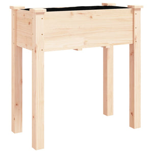 vidaXL Planter with Insert and Wheels 71x37x80 cm Solid Fir Wood