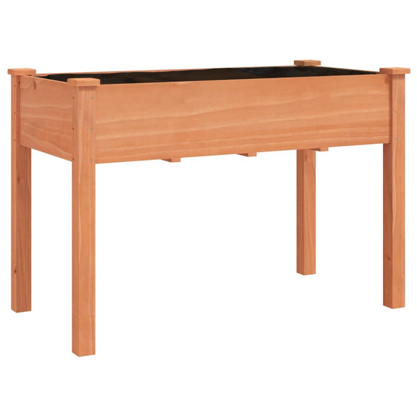 vidaXL Planter with Insert and Wheels Brown 118x59x80cm Fir Wood